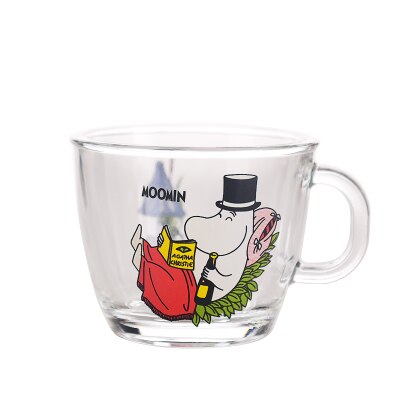 Moomins cartoon Drinkware babies glass water drink glass cup clear glass handle 210ml glass cup safe cute mug