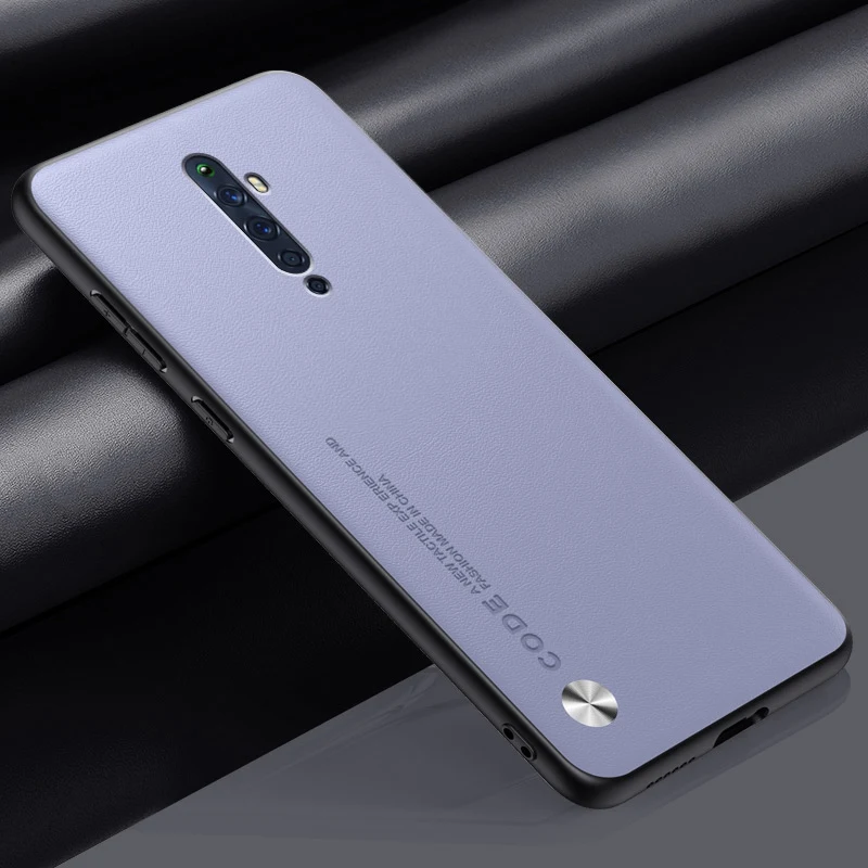 Husă de lux din piele pu pentru oppo reno 2 z 2z 2f reno 2 , husă de protecție din silicon pentru oppo reno 10x zoom renoz coque: Abs / Violet deschis