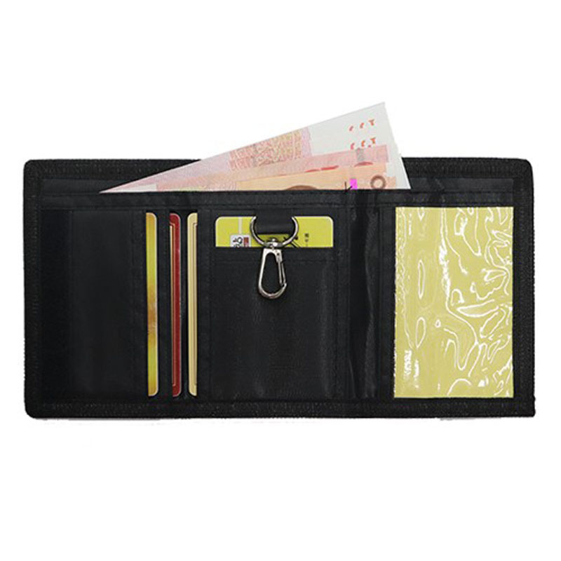 Nylon Rfid Fabric Camouflage Boys Wallet With Key Holder Trifold Canvas Outdoor Sports Kids Wallet Wallet For Teenage Boys