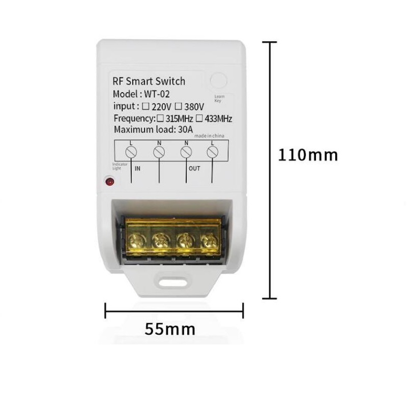 500m Industrial AC 220V 380V 1CH 30A Wireless Remote Control Switch Receiver + Transmitter For Water Pump LED Light Garage Door