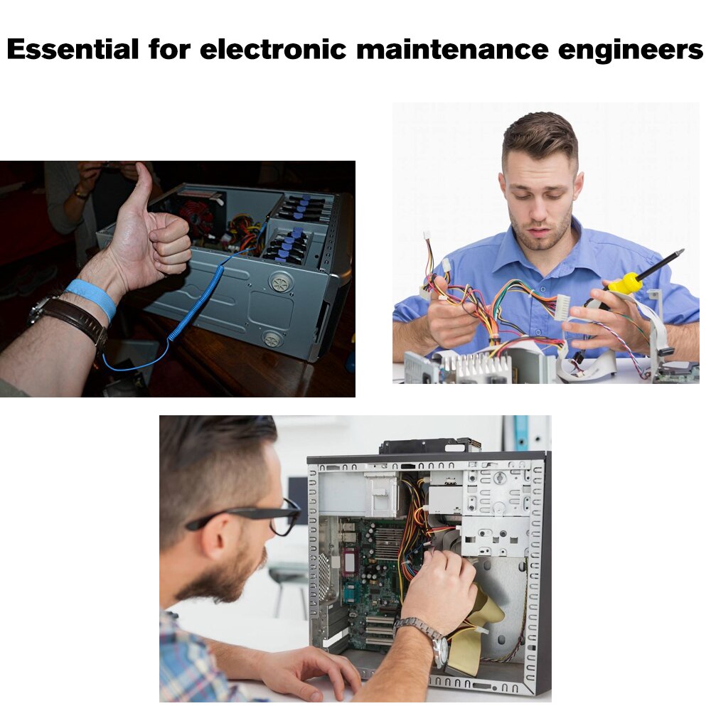 PVC Anti-Static Wrist Strap Band ESD Discharge AntiStatic Wrist Belt Blue