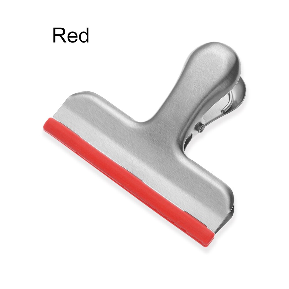 Roestvrij Staal Voedsel Opslag Clip Chip Zakken Tang Met Siliconen Strakke Seal Bag Clips Breed Duurzaam Keuken Accessoires 8Cm: Rood