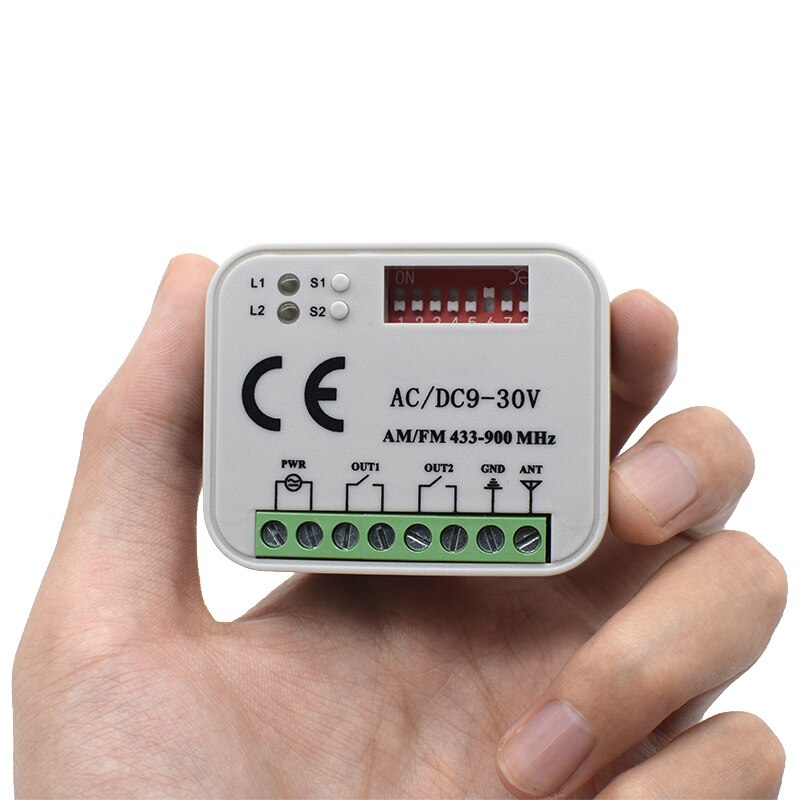 Universal receiver multi 300-900 mhz ac  dc 9-30v receiver remote control 433 mhz 868 mhz transmitter remote garage gate receiver