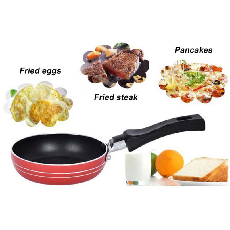 1Pc Mini Gebakken Eieren Steelpan Kleine Koekenpan Platte Non-stick Kookgerei Roosteren Pannen Kleurrijke Mini Ei Koekenpan pan (Willekeurige Kleur)