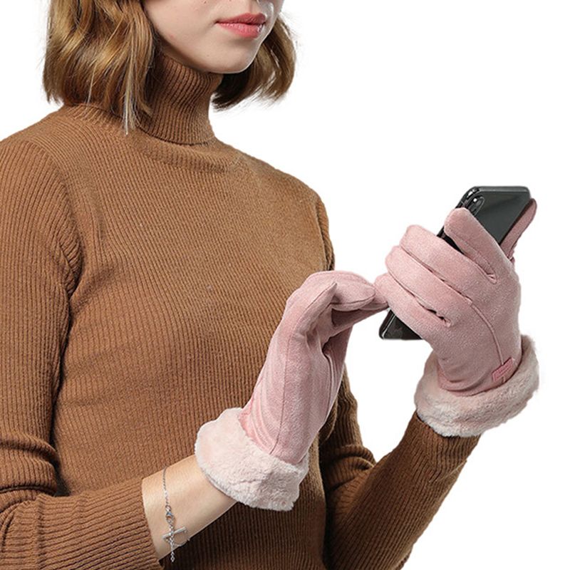 Akcesoria zimowe elektrycznie podgrzewane rękawice ciepłe damskie zamszowe rękawiczki z ekranem dotykowym zasilane z USB robić ogrzewania rękawiczek świąteczny prezent S2559