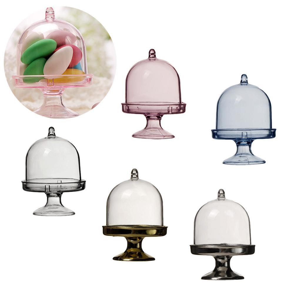 Doorzichtige plastic snoepdoos mini taartstandaard cupcake douchedoos feest bruiloft baby gunst voor kinderen decoratie verjaardag  h9 e 7