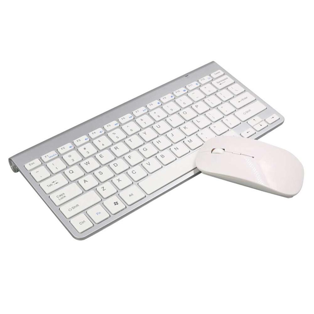 Mini trådløst tastatur bluetooth tastatur og mus kan brukes til driftsselskaper, familieturer, egnet for pc-tastaturer: Hvit