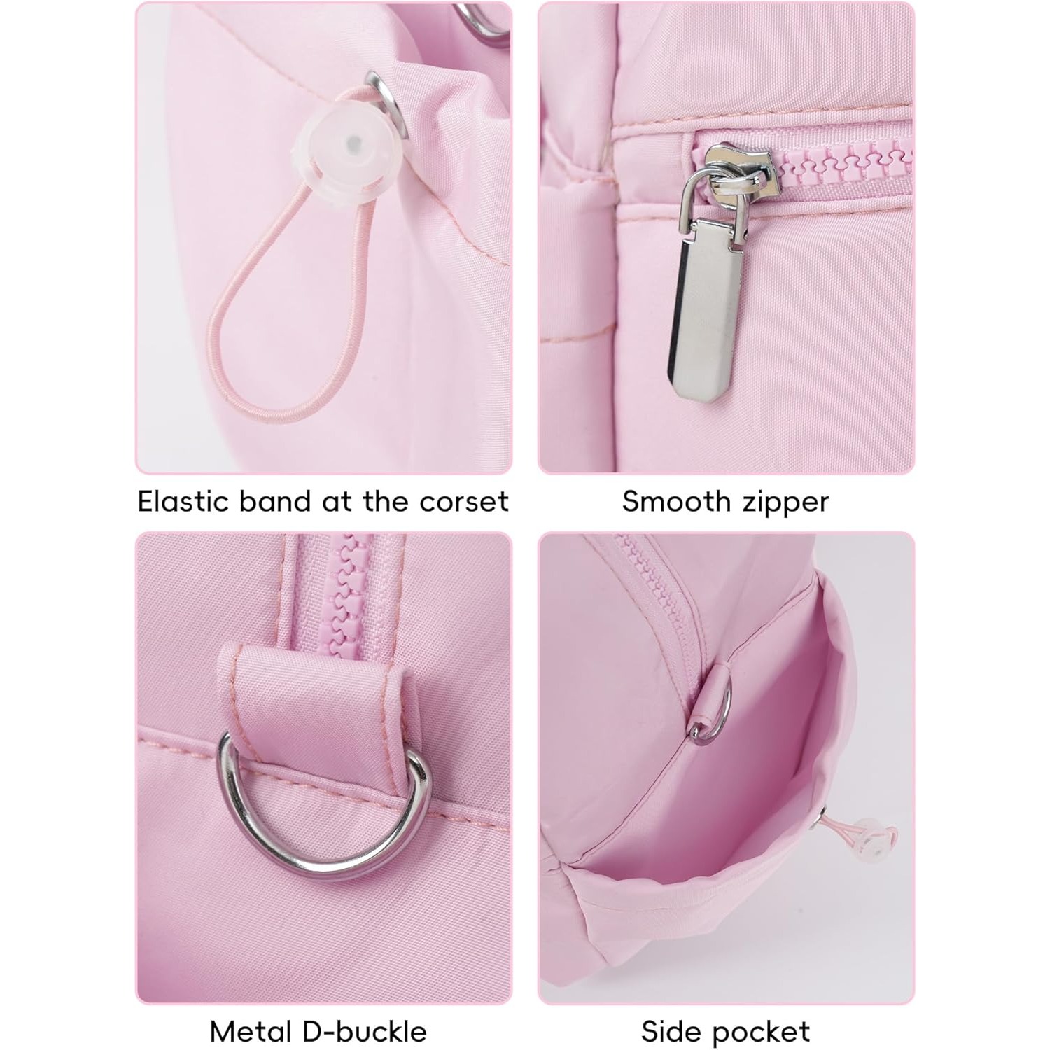 Reistas met grote capaciteit en trolleyriem, ideaal voor korte reizen en avonturen roze