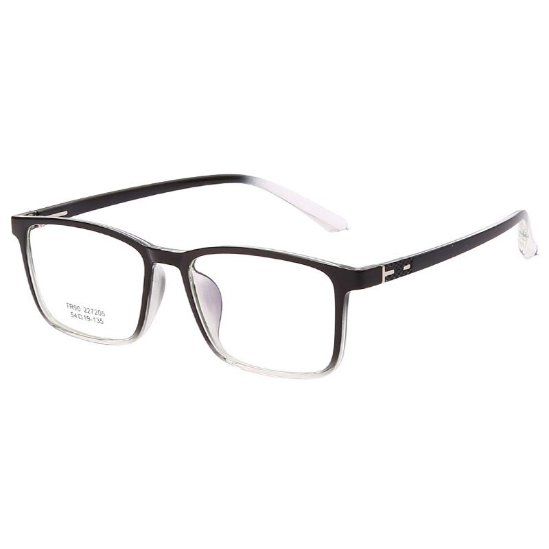 Retro Ultralight Rectangle Spectacles Plastic Frame Glasses Full Rim Anti-Blue Ray Eyewear Unisex: BLACK WHITE