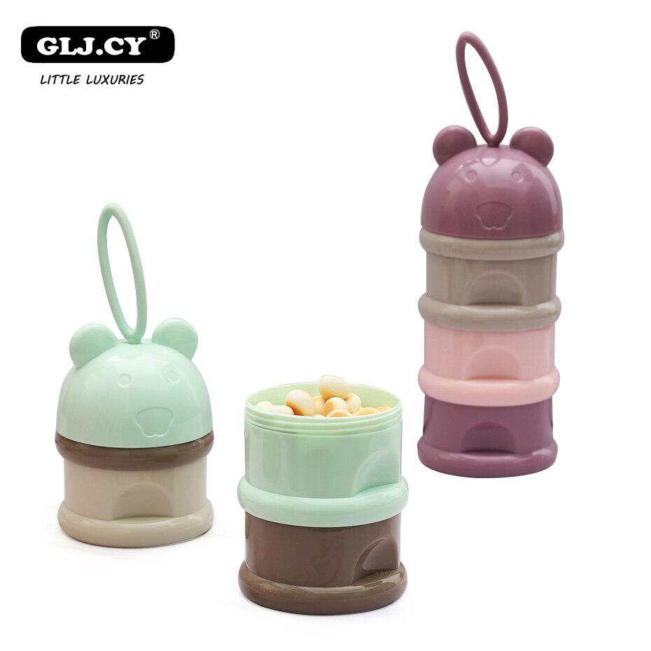 3-layer Frog Style Portable Baby Food Storage Box Essential Cereal Cartoon Milk Powder Boxes Kids Formula Milk Container