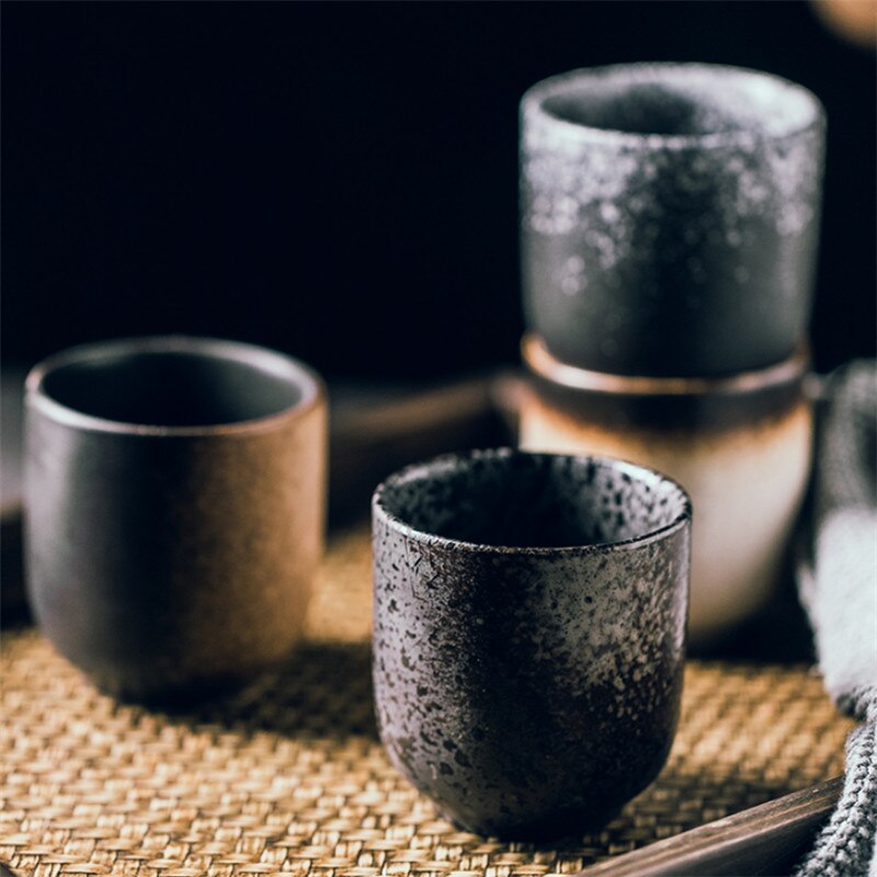 ZEALMAX Set di 9 set di sake giapponese cinese, arte del vino e del tè, belle brocche per sake e bicchieri da vino, stile classico A
