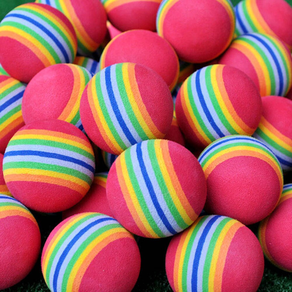 8 stk 42mm regnbue eva skumball golftrening innendørs treningshjelp myk golftreningsball (fargerik)