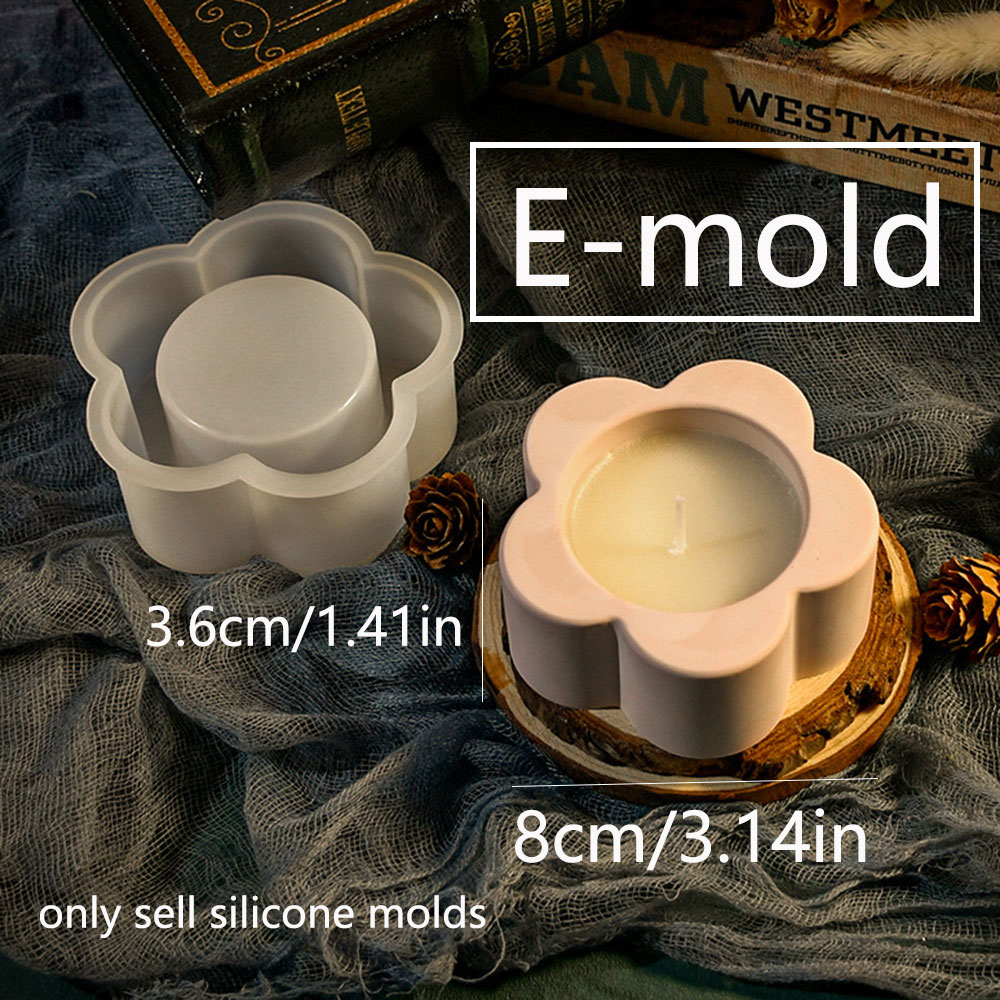 Silicone Mold Tray Candle Holder DIY Cimento Candlestick Decoração Tealight Holder Argila de resina de gesso: Verde exército