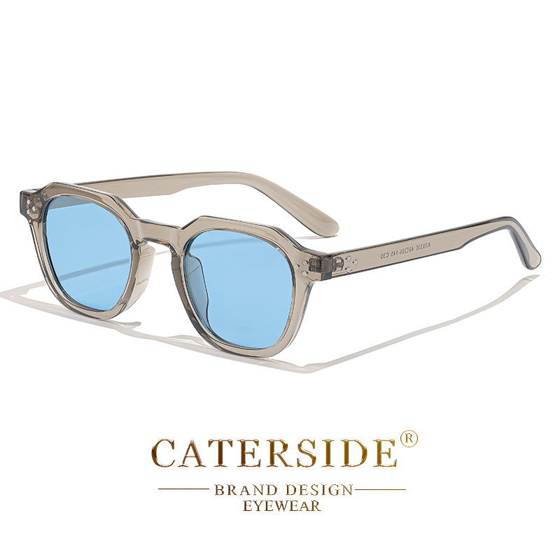 CATERSIDE gafas de sol polarizadas Retro para hombre, gafas de sol poligonales ultraligeras TR90 con montura UV400, gafas de viaje de para exteriores: Borgoña