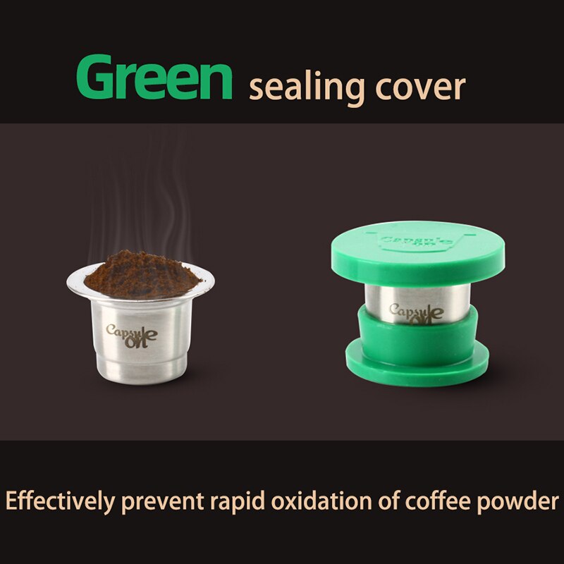 Capsulone Refillable Reusable Stainless Steel Coffee Capsulas Compatible with Nespresso Machines Maker 3 Pod +120 Seals