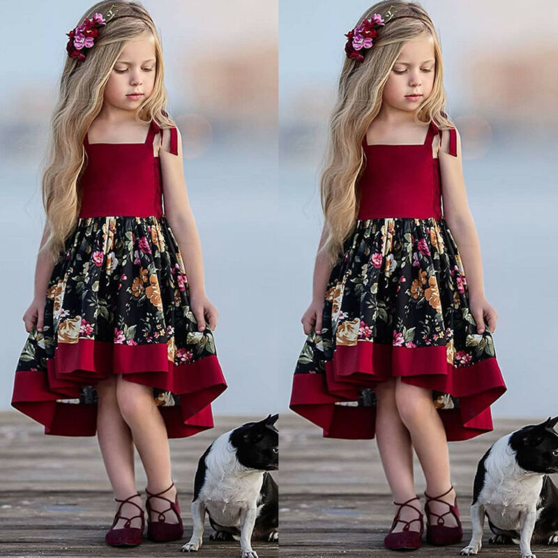Toddler Baby Girl Strap Dress * Brand Style Party Formal Print Princess Tulle Floral Dress Sundress