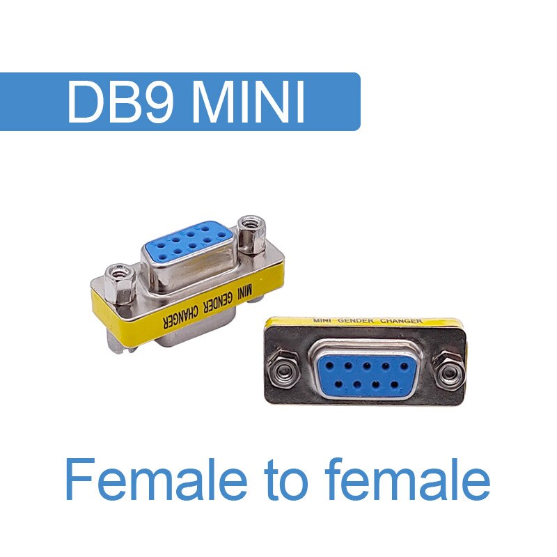 DB9/DB15 MINI Gender Changer adapter RS232 Com D-Sub to Male Female VGA plug connector 9 15pin: DB9 Female Female