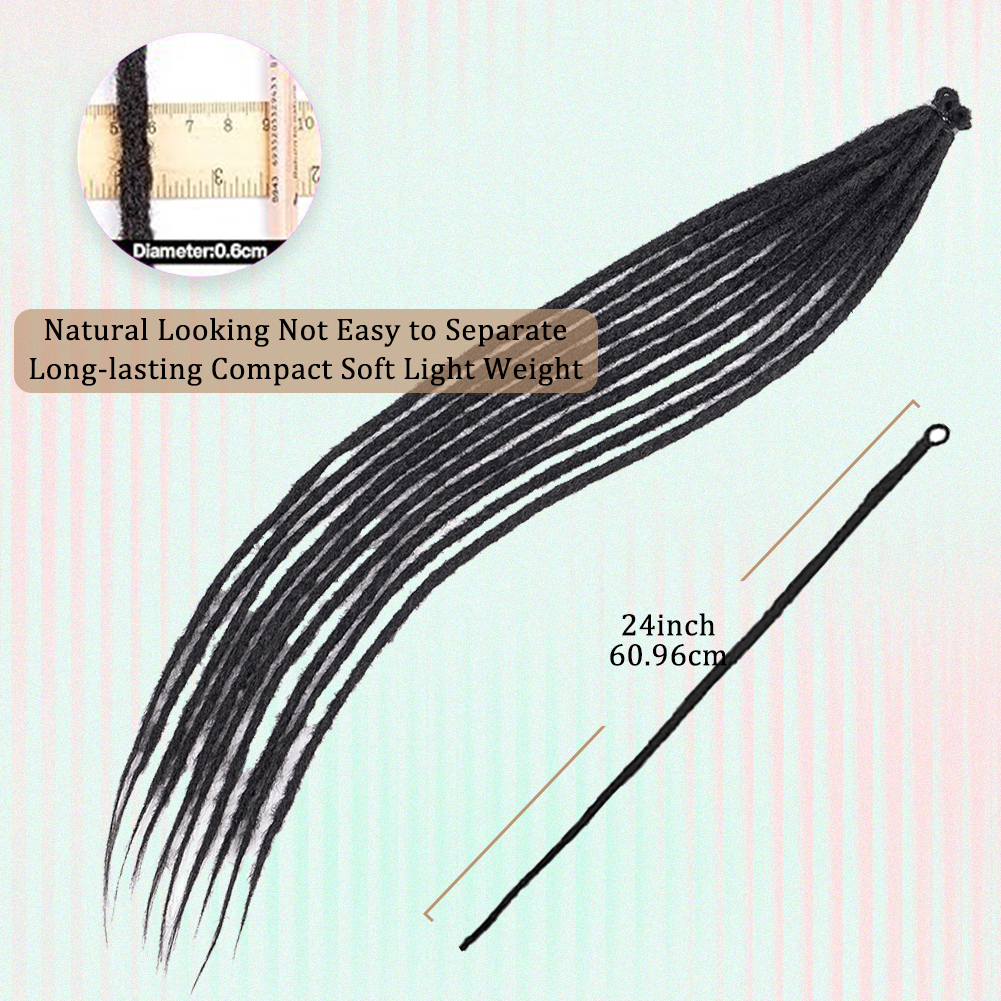 Synthetic Dreadlock Extensions 10 Root/pack Hippie Single Ended Dreads Ombre Loc Extensions 24 Inch Reggae Style Crochet Hair