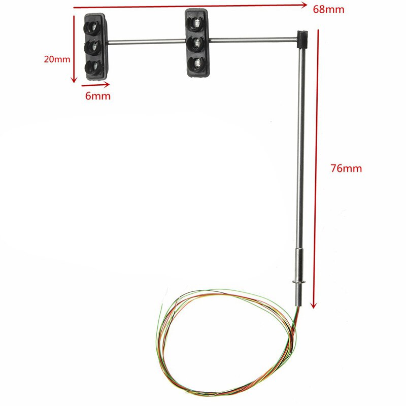 3 Color Traffic Light Signals Ho Oo Scale Model 6Led For Diy Sand Table Crossing Street Construction Model 4