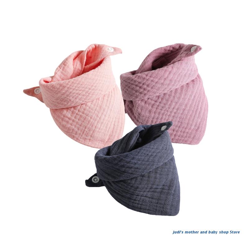 67JC 3 Pcs Babyvoeding Kwijlen Slabbetjes Speeksel Handdoek Driehoek Sjaals Bandana Zachte Katoenen Slabbetjes Verstelbare Drukknoop Burp Doek voor: 1