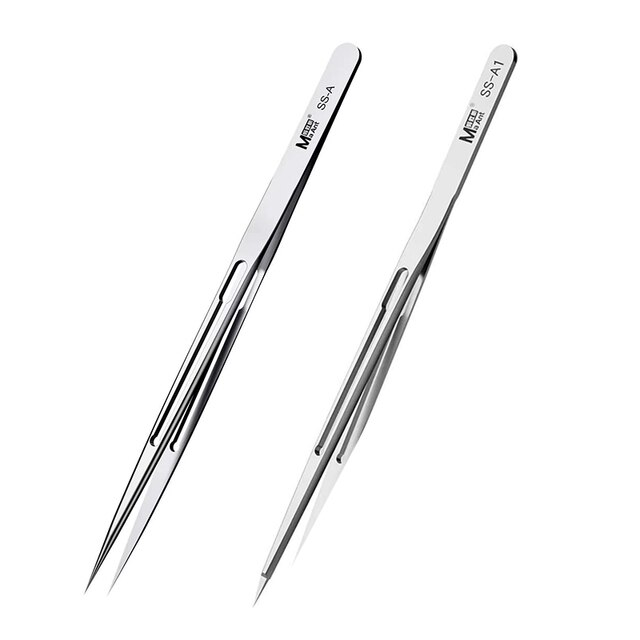 MaAnt SS-A SS-A1 Präzision Pinzette Hand Polnischen Nicht-Magnetische Edelstahl BGA IC Mikro Lözehn springen Draht Reparatur Pinzette: voll einstellen