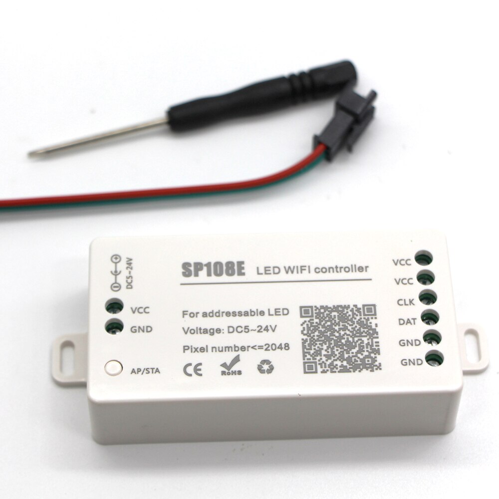 Controlador Led compatible con música, WIFI, Bluetooth, SP105E, SP107E, SP108E, SP110E, SP501E, SP601E, para WS2811, WS2812, WS2813, WS2815, SK6812: SP108E