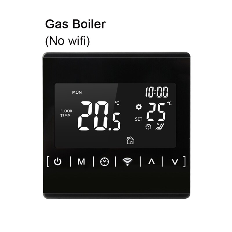 WiFi Smart Thermostat Temperature Controller for Gas Boiler Electric Underfloor Heating Humidity Display Works With Alexa: Gas Boiler-No WiFi