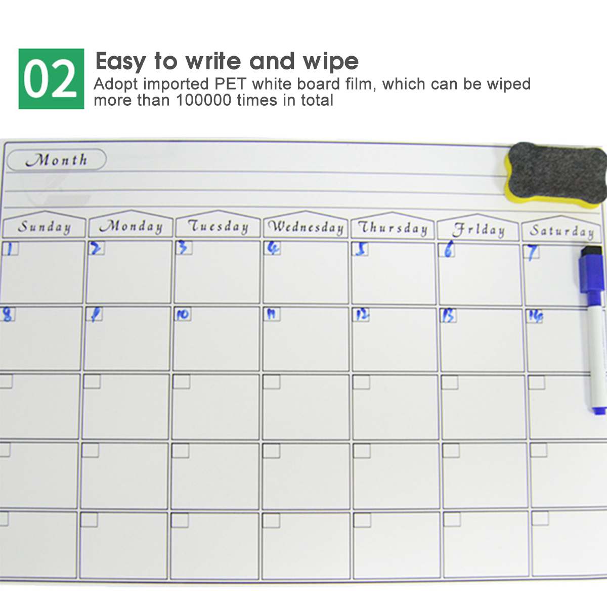 Herbruikbare Magnetische Kalender Board Voor Koelkast Wekelijkse Maandelijkse Planner Whiteboard Board Schema Sticker Voor Thuis Keuken Kantoor