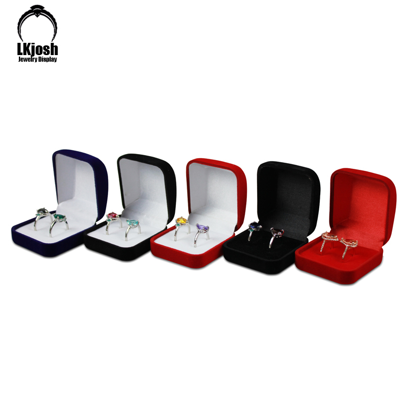 Caja De joyería De terciopelo, caja De almacenamiento De joyería con anillo Bo, caja De doble anillo, caja De tesoro De perlas, caja De De boda, organizador De Joyas