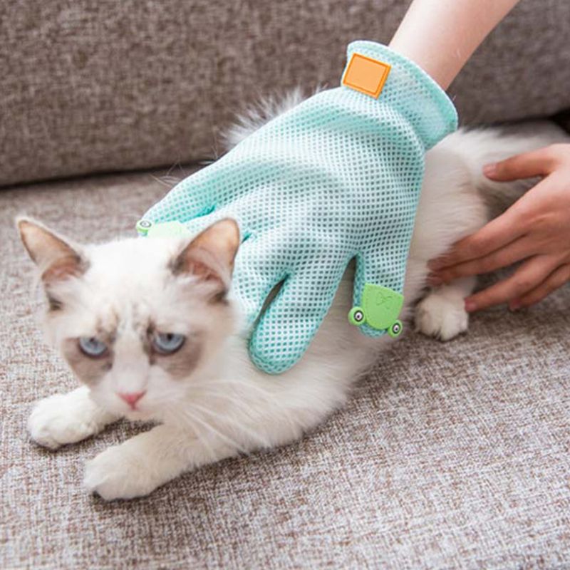 Pet massagem escova luvas anti-risco mordida cão gato remoção do cabelo pegajoso pente mão capa pet limpeza beleza suprimentos