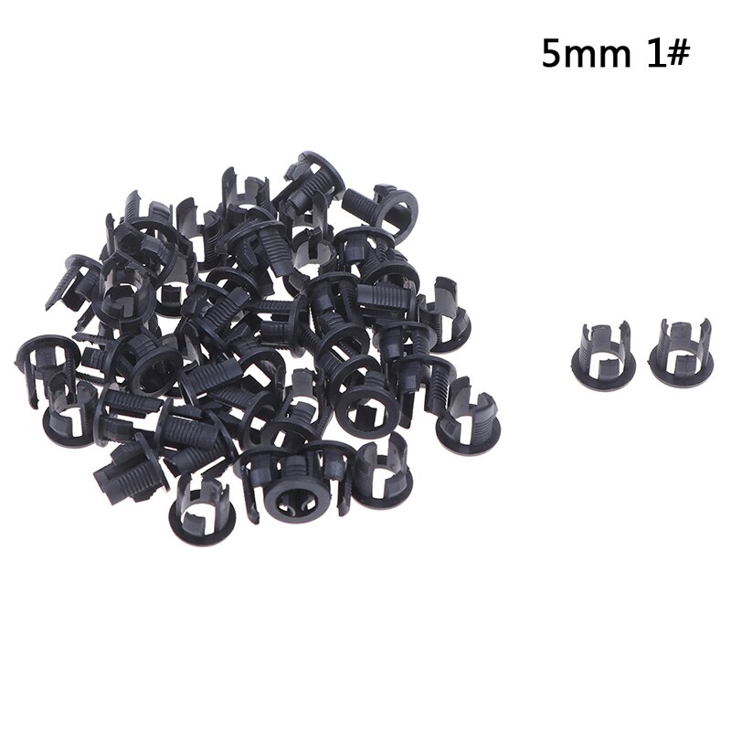 50 stk. nyttig sort plastik 3mm 5mm lampe ledet diodeholder sort klipsbeslagsstikmontering: C
