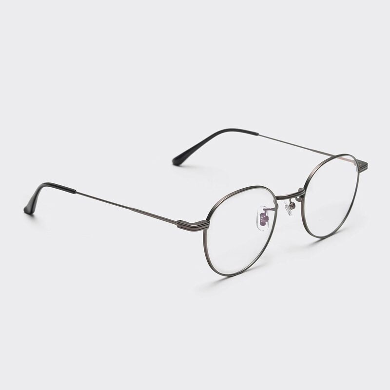 Ultralight Prescription Eyeglasses Frame Women Round Myopia Optical Korean Gentle Leto Titanium Glasses Frame for Men women: black