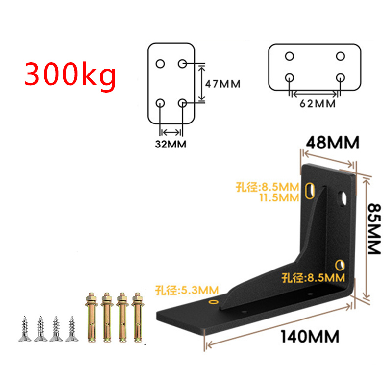 Loadbearing 600kg Wall Triangular Support Bracket Suspended TV Cabinet Desk Partition Fixed Heavy-duty Thickened Storage Rack: Gold