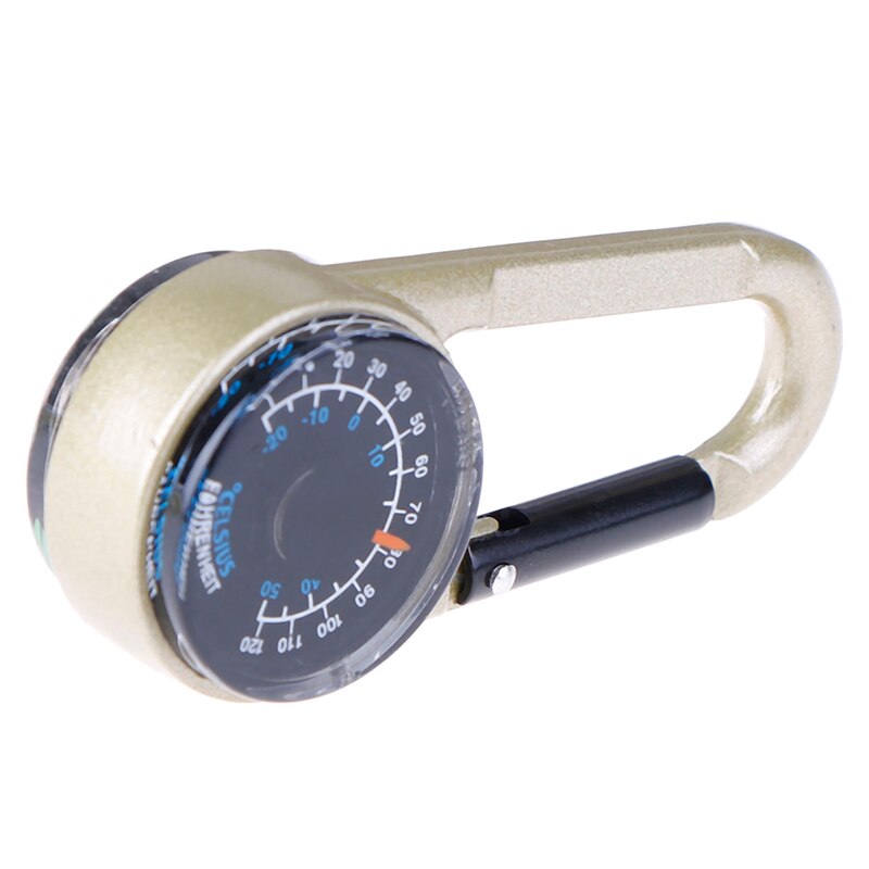 Multifunktionel mini 3 i 1 karabinhage kompas termometer udendørs camping vandreture
