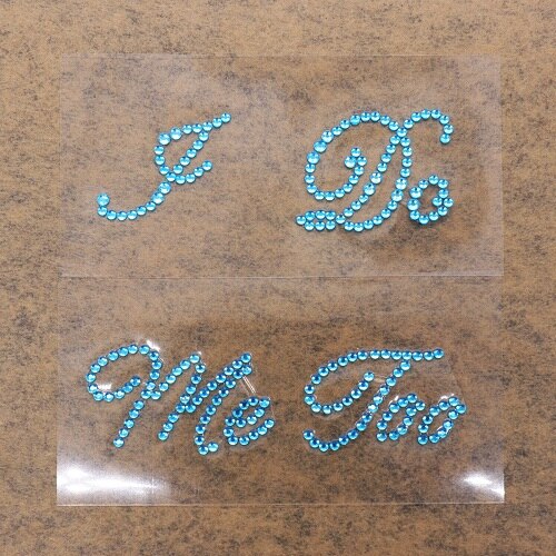 2pcs/set High Heel Wedding Stickers I DO ME TOO Set Rhinestone Shoe Groom Bride Stickers Cute Stickers Bridal Shower: deep blue