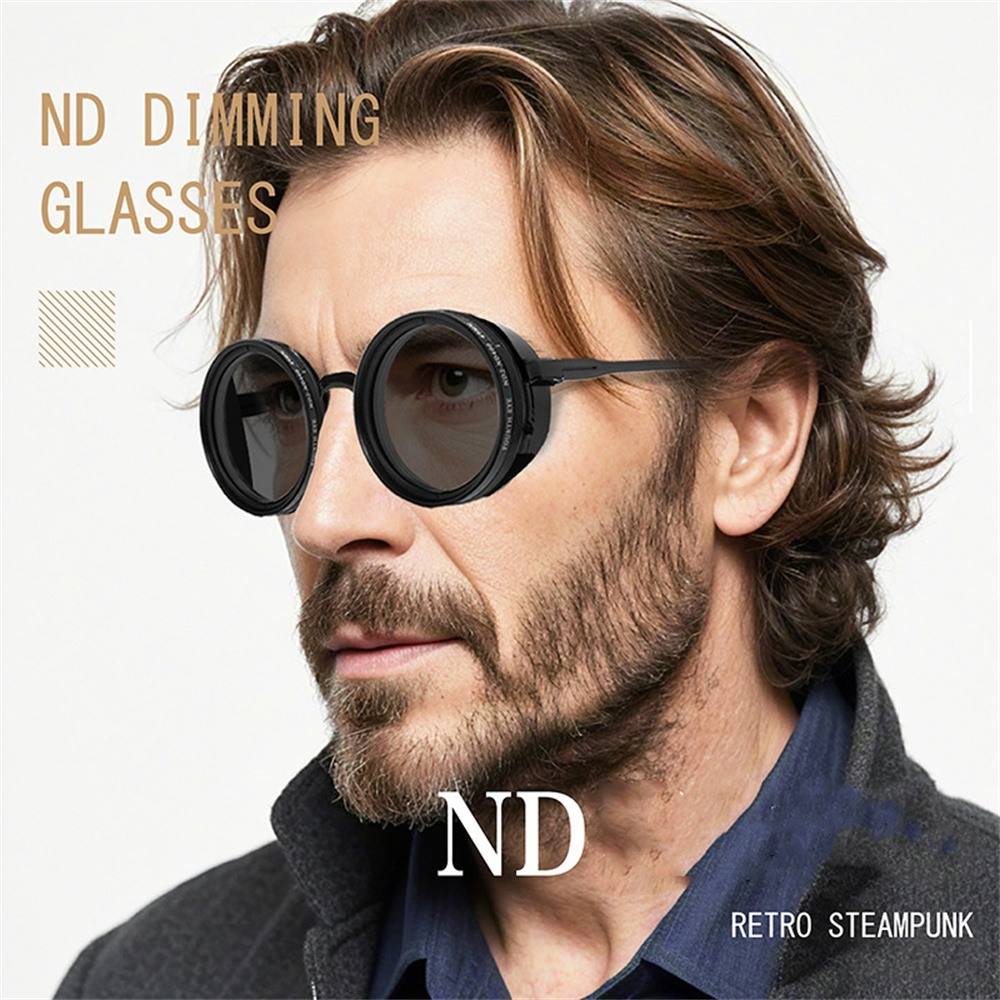 Nuevas gafas de sol ajustables de ND9-speed para hombre, gafas con filtro para pescar al aire libre, protección UV, gafas de sol redondas Vintage, gafas polarizadas