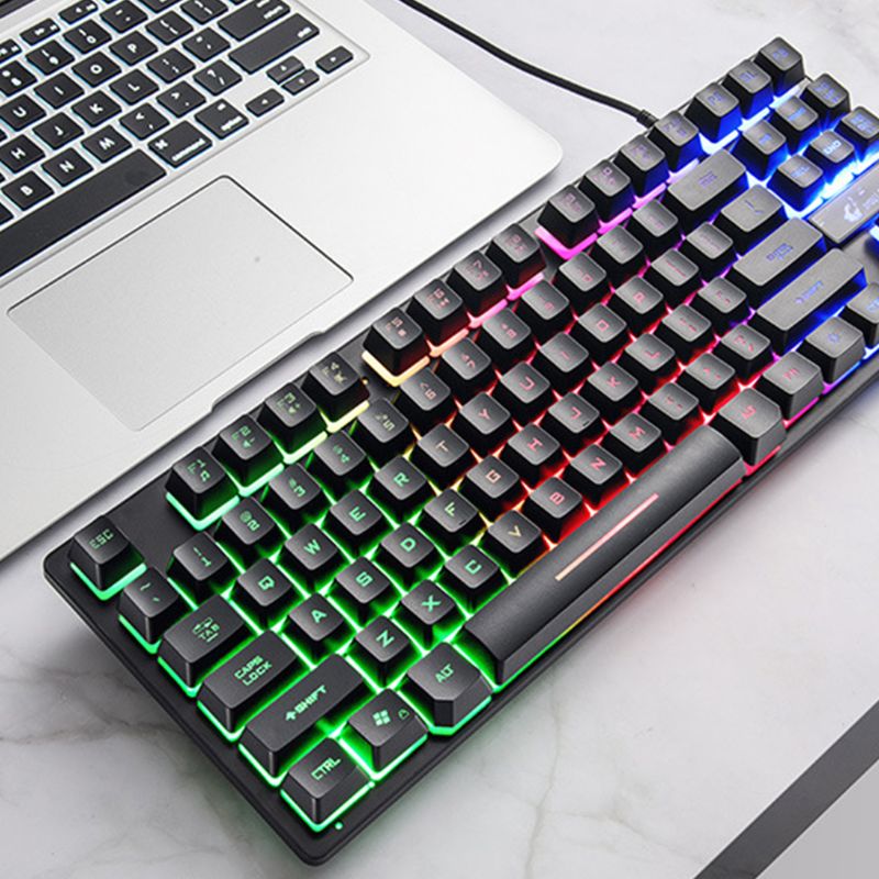 Gaming Keyboard 87 Keys Keyboard for PC / Laptop Gamer Wired Backlit Keyboard