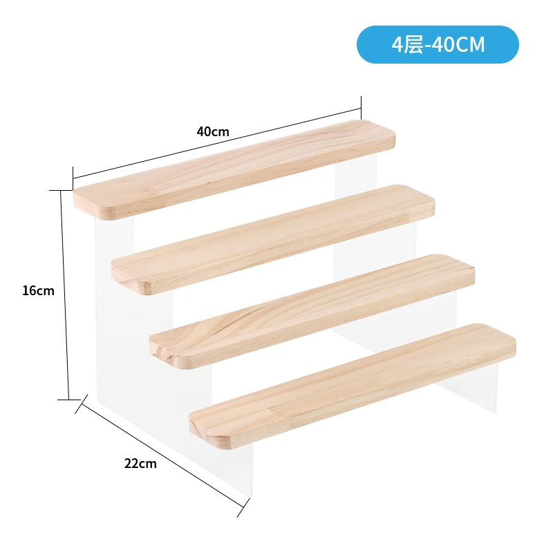 Acrylic and Wooden Step Display Stand for Cosmetic... – Grandado