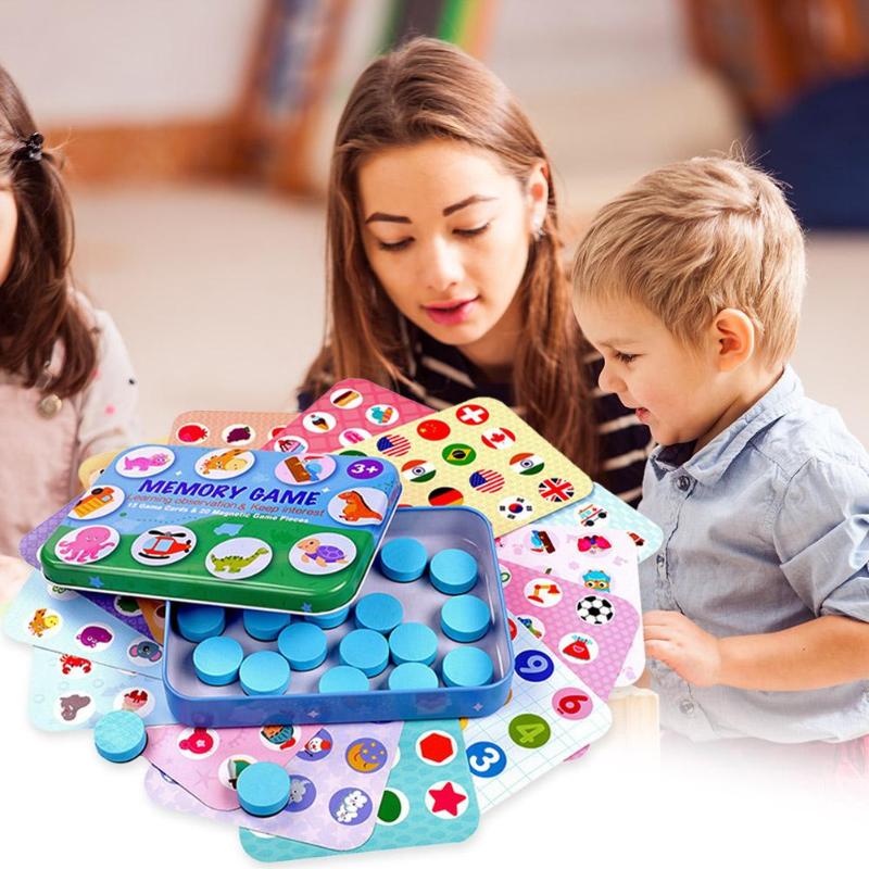 Kinderen Educatief Speelgoed Desktop Interactieve Memory Spel Grappig Memory Puzzels Houten Speelgoed Doos Schaken Puzzel Voor Kinderen