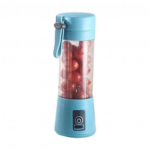 Portable Size USB Electric Fruit Juicer Handheld Smoothie Maker Blender Stirring Rechargeable Mini Portable Juice Cup Water: Blue 2 Blade
