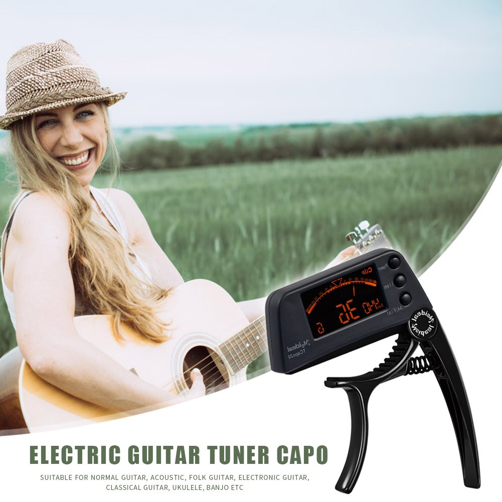 2 in 1 Acoustic Guitar Tuner Capo Bass Quick Change Tuning Clamp Tuner