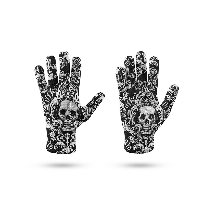 Guantes creativos con estampado de calavera para hombre y mujer, guantes de punto con pantalla táctil del teléfono móvil, para deportes de invierno, cálidos, mitones de conducción: style8