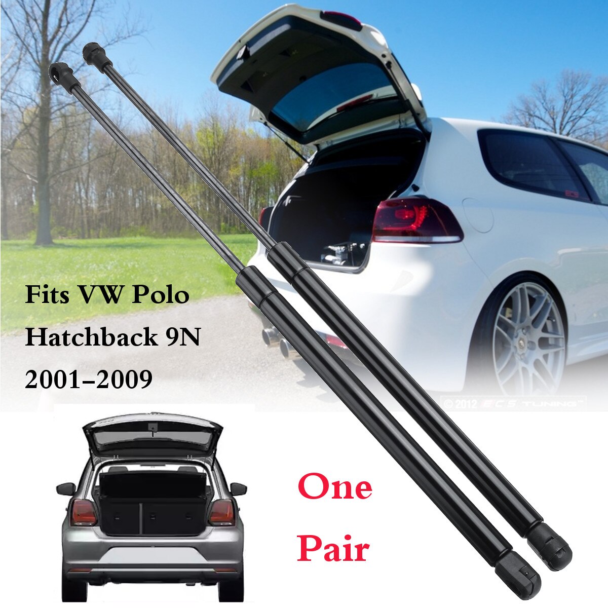 2 uds. Elevadores de apoyo para puerta trasera de coche para maletero de coche para VW para Polo Hatchback 9N 2001 6Q6827550C