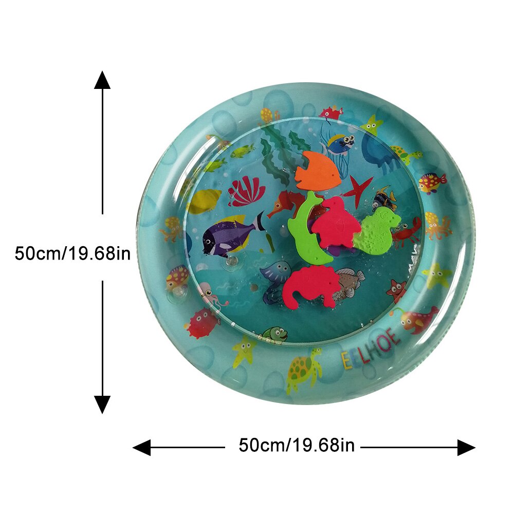 Inflatable Baby Water Mat Infant Tummy Time Playmat Toddler Fun Activity Play Center for sensory stimulation, motor skills
