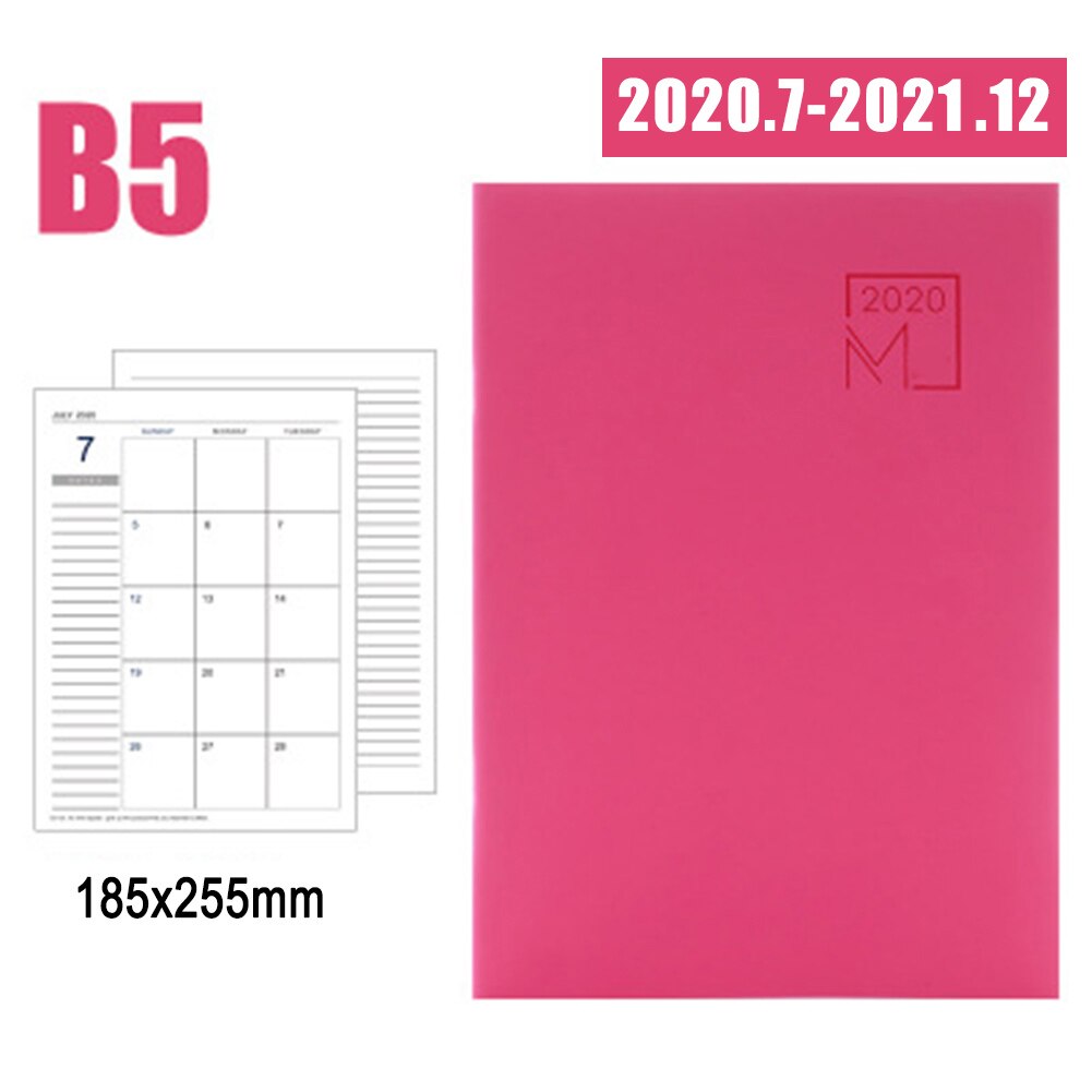 Notebook Agenda Planner Diary Meeting Book Girl School Stationery Monthly Plan Supplies DOM668: Red