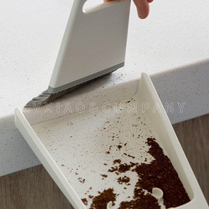 1pc coffee powder espresso machine maker work desk Bar counter cleaner tools set with replaceable brush head with dustpan WJ921