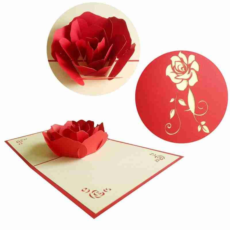 3D Popped Greeting Card Love Romantic Wedding Valentine's Christmas Day Cards For Home Invitations Cards Decoration
