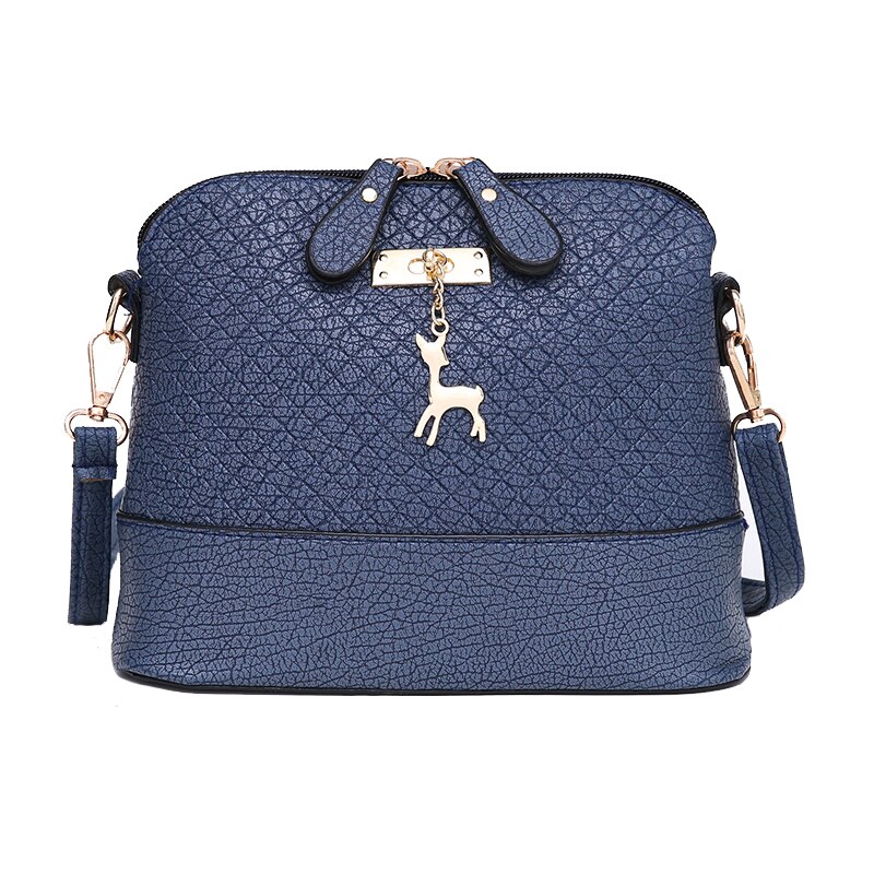 Jahrgang Plaid Crossbody-tasche Frauen PU Leder Schulter Tasche Kleine Hülse Tasche Hirsch Anhänger Umhängetasche Einkaufs Dame Geldbörse bolso: deepblue