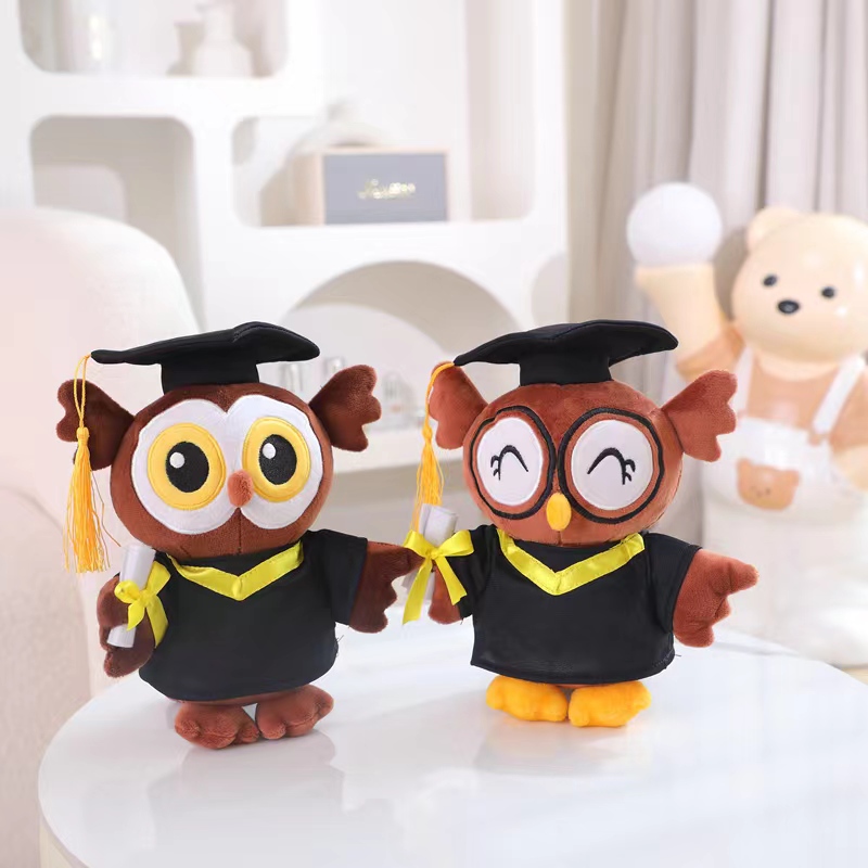 Muñecos de peluche graduados, Doctor, capibara, búho, oso, juguete de peluche, lindo Animal relleno, muñeca de juguete, almohada suave de dibujos animados, de graduación