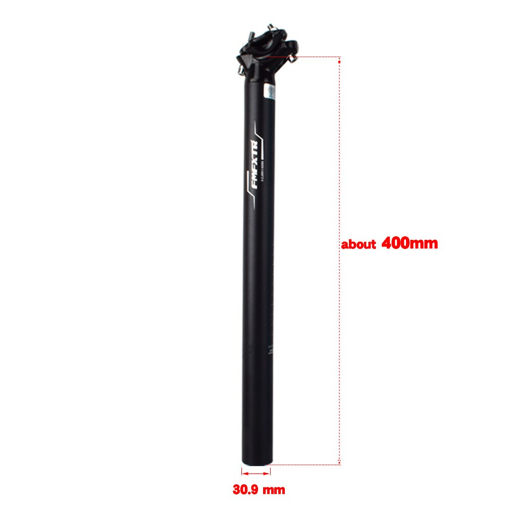 MTB Bicycle Seatpost 27.2/30.9/31.6mm*400mm Mountain Bike Seat Post Seat Tube Long Fixed Gear Seat Post Extension Bicycle Parts: 30.9X400mm Black